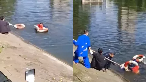 幼童不慎落湖